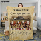God Says You Are - Joycorners Personalized Name Hereford Blanket
