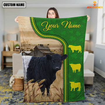 Joycorners Belted Galloway Green Farming Blanket Custom Name