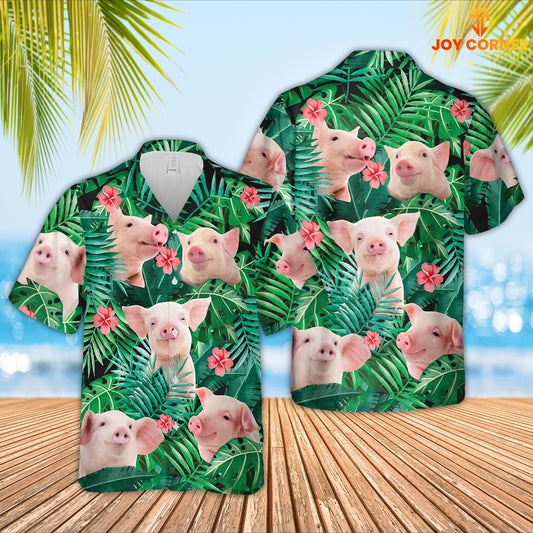 Joy Corners Pig 3D Hawaiian Shirt