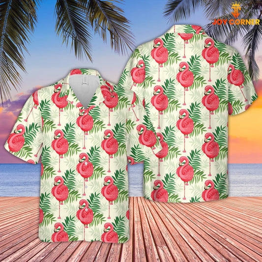 Joycorners Colorful Flamingo Pattern Hawaiian Shirt