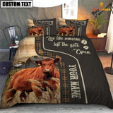 JoyCorners Red Angus Like Someone Left The Gate Open Customized Name 3D Bedding Set