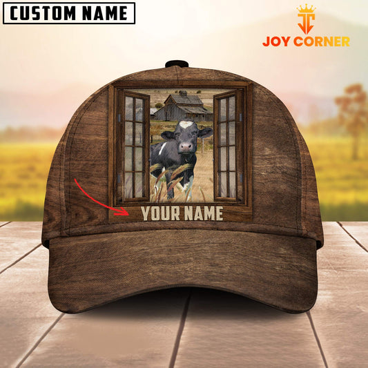 Joycorners Custom Name Holstein Window Brown Cap