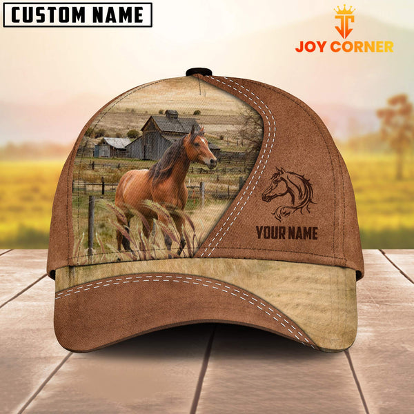 Joycorners Horse Customized Name Brown Cap