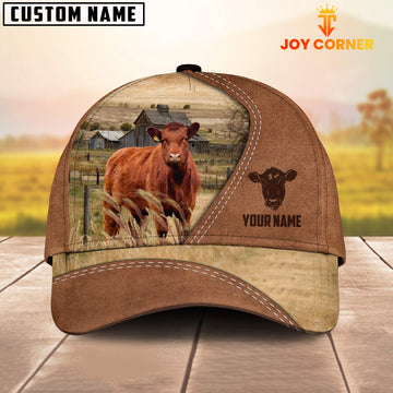 Joycorners Red Angus Customized Name Brown Cap