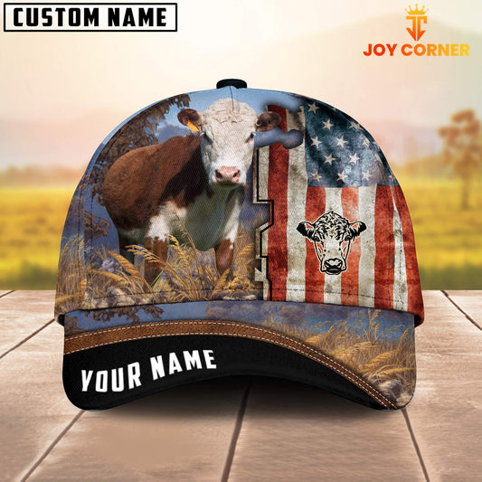 Joycorners Custom Name  Hereford Anerican Cattle Cap TT6