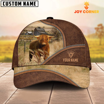 Joycorners Highland Zipper Leather Pattern Customized Name Cap