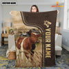 Joycorners Personalized Name Ayrshires Leather Pattern Blanket