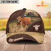 Joycorners Red Angus On The Farm Customized Name 3D Brown Cap