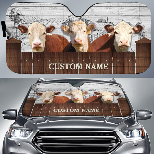 Joycorners Hereford Farming Custom Name 3D Sun Shade