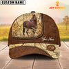 Joycorners Custom Name Horse Leather Pattern Brown Cap