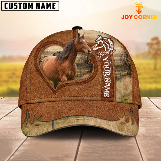 Joycorners Horse Custom Name Heart Cap