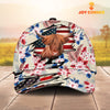 Joycorners Highland American Flag Flowers Pattern Cap