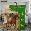 Joycorners Horse Green Farming Blanket Custom Name