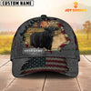 Joycorners Black Angus Customized Name US Flag Net Cap