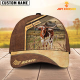 Joycorners Texas Longhorn Cattle Customized Name Brown Farm Cap