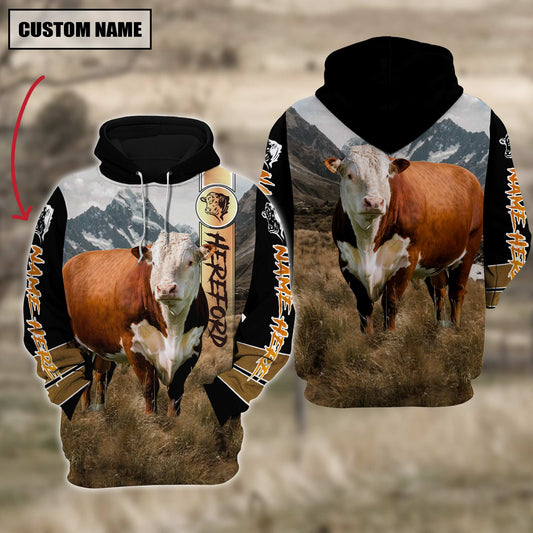 Joycorners Hereford Cattle 3D Customized Hoodie