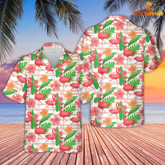 Joycorners Flamingo Pattern Hawaiian Shirt