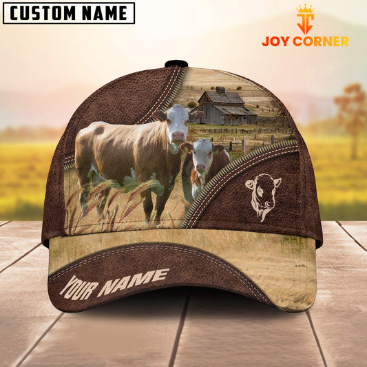 Joycorners Simmental On The Farm Customized Name 3D Brown Cap