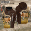 Joycorners Simmental Farming Leather Pattern Personalized 3D Hoodie