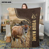 Joycorners Personalized Name Brown Swiss Leather Pattern Blanket