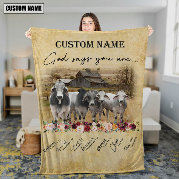 God Says You Are - Joycorners Personalized Name Brahman Blanket