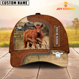 Joycorners Custom Name Red Angus Cattle Cap On The Meadow