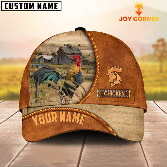 Joycorners Custom Name Chicken Leather Pattern Cap