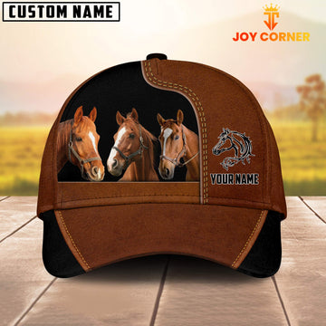 Joycorners Horse Black Brown Farm Customized Name Cap