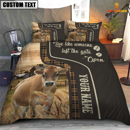 JoyCorners Jersey Like Someone Left The Gate Open Customized Name 3D Bedding Set