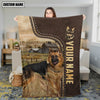 Joycorners Personalized Name German Shepherd Leather Pattern Blanket