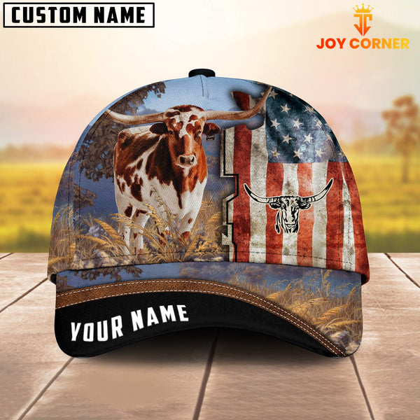 Joycorners Custom Name Texas Longhorn  Anerican Cattle Cap TT4