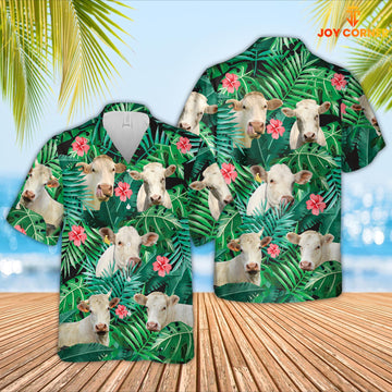 Joy Corners Charolais 3D Hawaiian Shirt