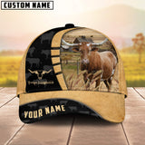 Joycorners Custom Name Texas Longhorn Cattle 3D Cap