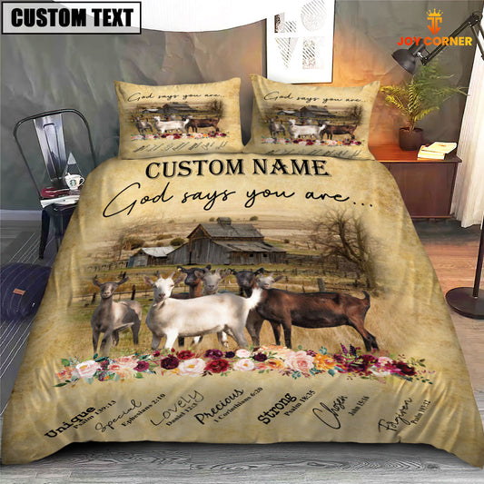 Joycorners Goat God Says You Are Custom Name Bedding Set