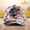 Joycorners Dexter American Flag Flowers Pattern Cap