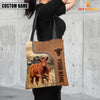 Joycorners Red Angus Custom Name 3D Tote Bag