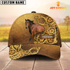 Joycorners Horse Pattern Customized Name 3D Yellow Cap