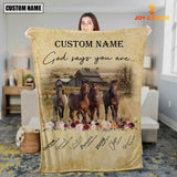 God Says You Are - Joycorners Personalized Name Horse Blanket