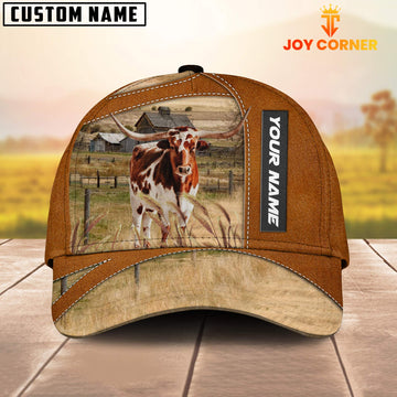 Joycorners Texas Longhorn Customized Name Brown Cap