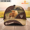 Joycorners Highland Cattle On The Farm Customized Name 3D Brown Cap