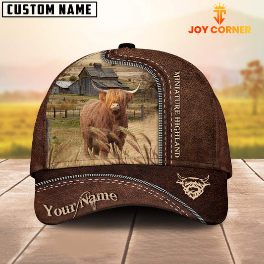 Joycorners Miniature Highland Customized Name Leather Pattern Cap