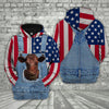 Joycorners Shorthorn Cattle US Flag Farm Personalized 3D Hoodie