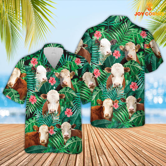 Joy Corners Hereford 3D Hawaiian Shirt