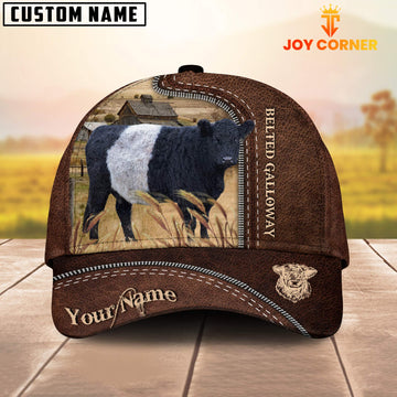 Joycorners Belted Galloway Customized Name Leather Pattern Cap