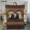 Joycorners Black Hereford In Heart Personalized Name Blanket