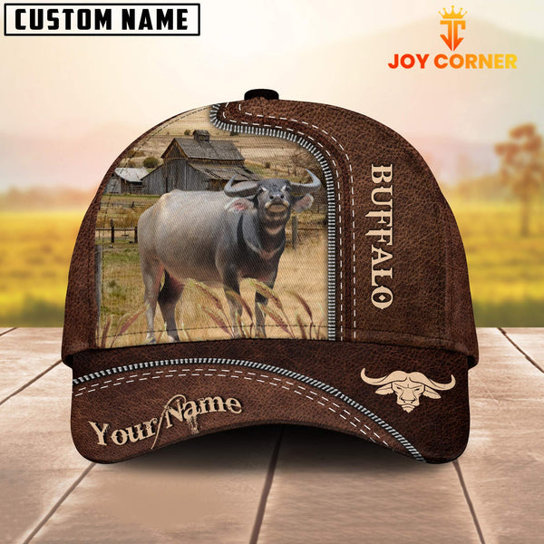 Joycorners Buffalo Customized Name Leather Pattern Cap