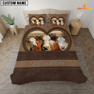 Joycorners Simmental In Heart Custom Name Bedding Set