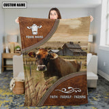 Joycorners Personalized Name Jersey Faith Family Farming Blanket