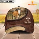 Joycorners Fleckvieh On The Farm Customized Name Leather Pattern Cap