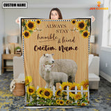 Joycorners Sheep Custom Name - Always Stay Humble and Kind Blanket